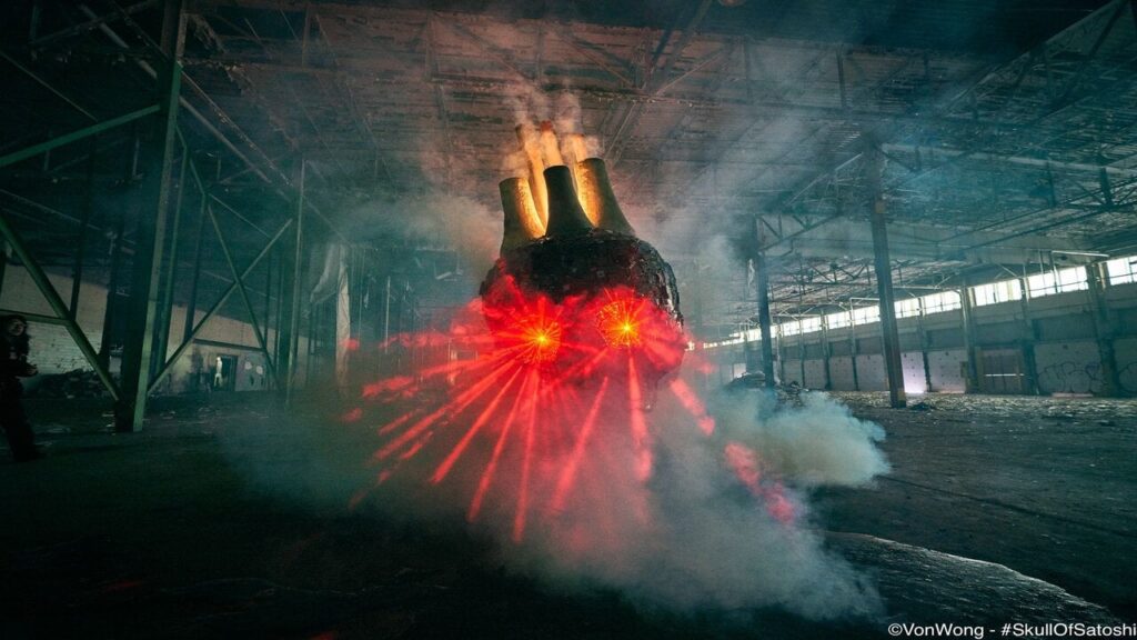 greenpeace-unveils-‘skull-of-satoshi’-to-spark-debate-over-bitcoin’s-environmental-impact;-creator-clarifies-it-‘wasn’t-meant-to-be-anti-bitcoin’