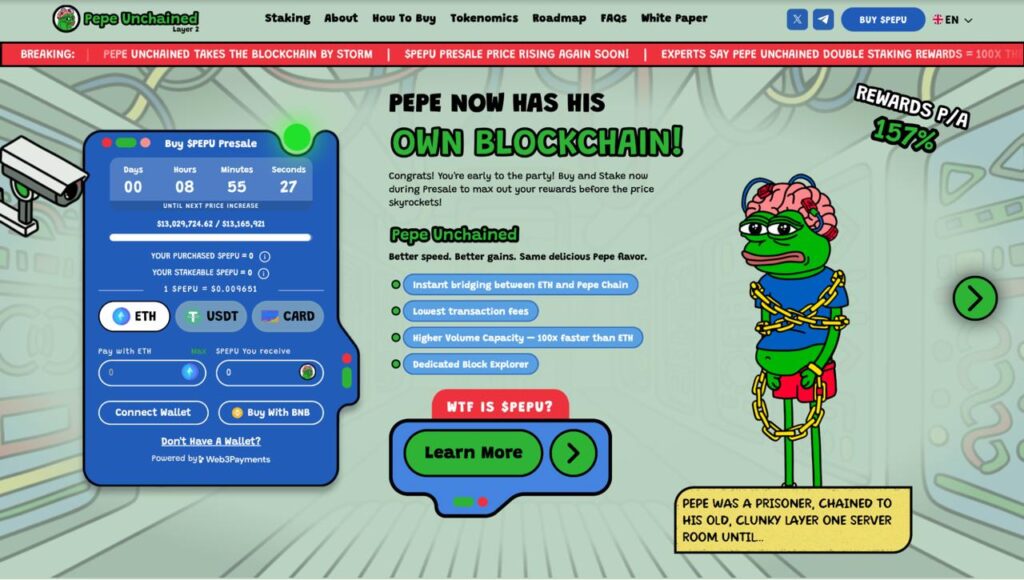 meme-coin-layer-2-project-pepe-unchained-raises-$13m-in-presale-–-next-crypto-to-explode?
